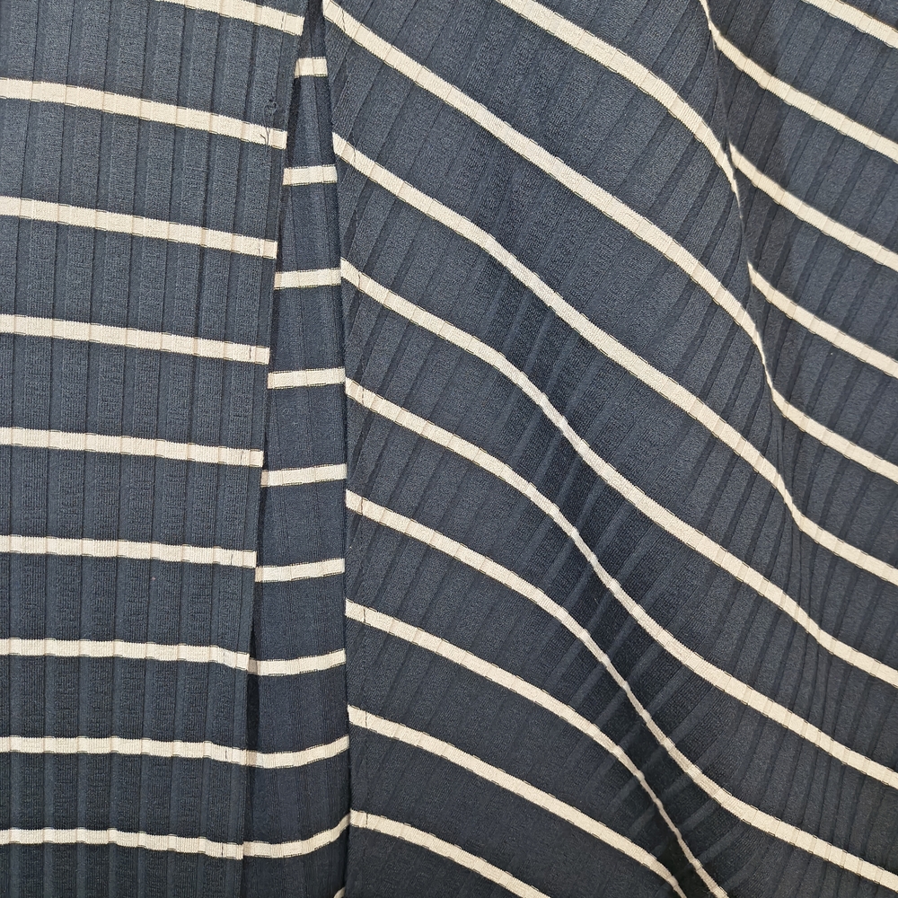 Evereve Black and Cream Striped Tie-Waist Sleeveless Midi Dress - Picture 6 of 11